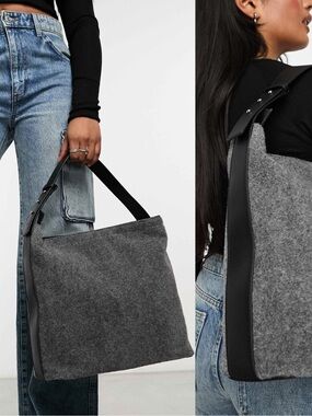 ASOS Design Felt Large Slouch Tote Bag